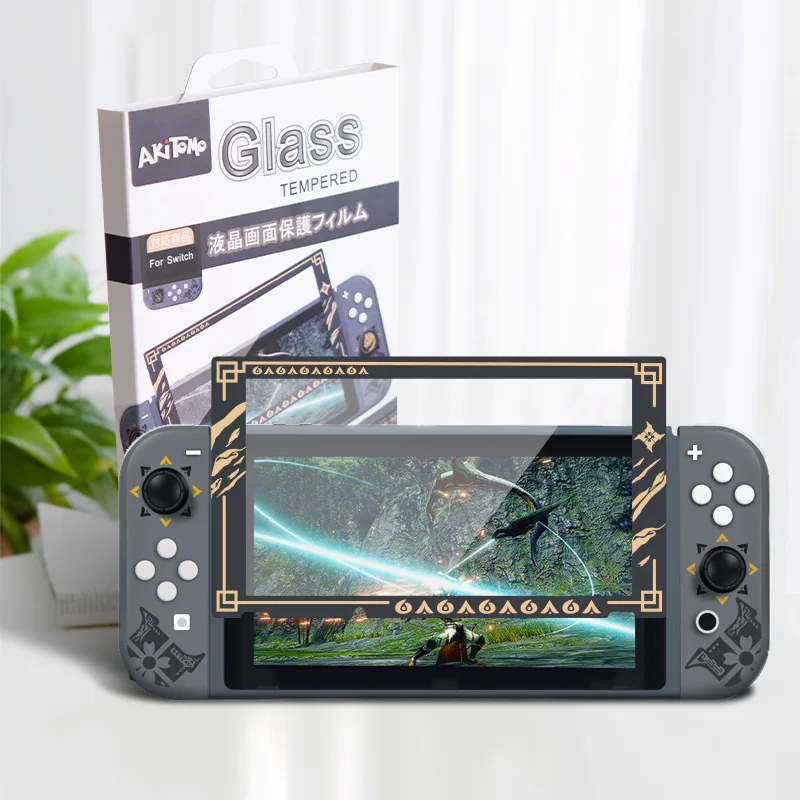 

Monster Hunter Theme Repair Kit for Nintendo Switch Game Screen Guard Protector Storage Box Joycon Controller Rocker Caps Stand