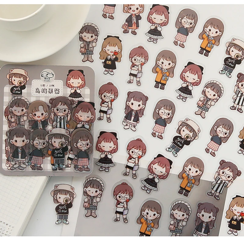 

40 Pcs/Pack Cute cartoon fashion girl Decorative Stickers Scrapbooking diy Stick Label Diary Stationery Album Journal Sticker