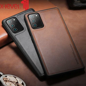 x level pu leather case for samsung note 20 ultra soft silicone edge back phone cover for samsung galaxy note 20 case 5g note20 free global shipping