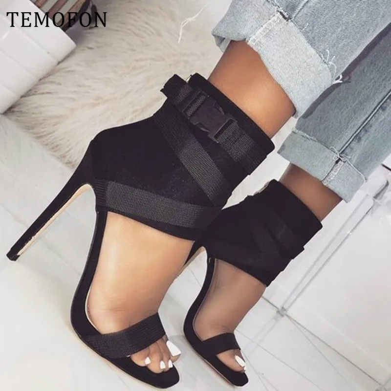 Туфли TEMOFON женские на высоком каблуке пикантные туфли лодочки с открытым носком