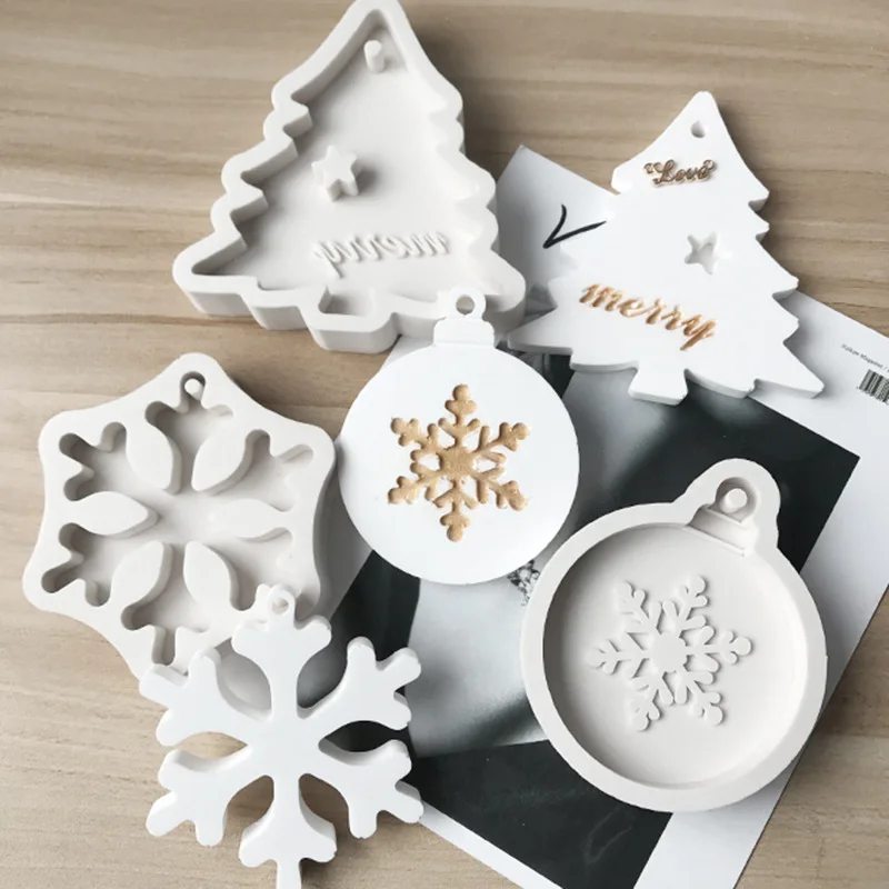 

Christmas Theme Silicone Mold Christmas Tree Snowflake Leaf Fondant Mold Cake Decorate Baking Tools Chocolate Candy Jelly Mould