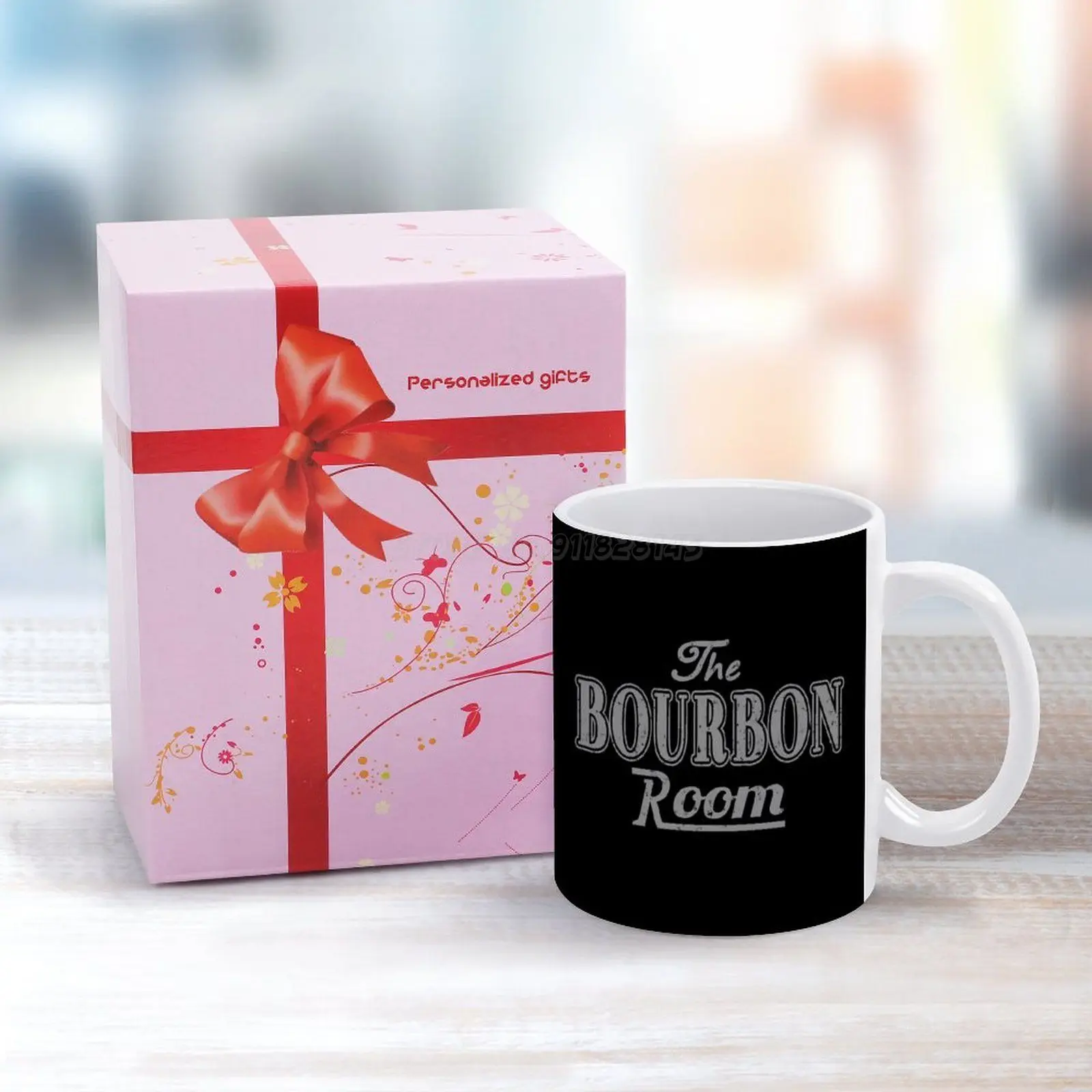 Белая кружка The Bourbon Room забавная чайная чашка с индивидуальным принтом подарок