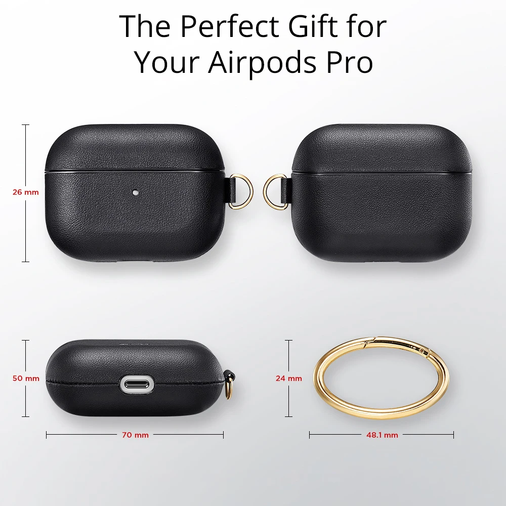 Кожаный чехол Bonola для Airpods Pro, противоударный защитный чехол s для Airpods 3 с чехлом-брелком для наушников Apple