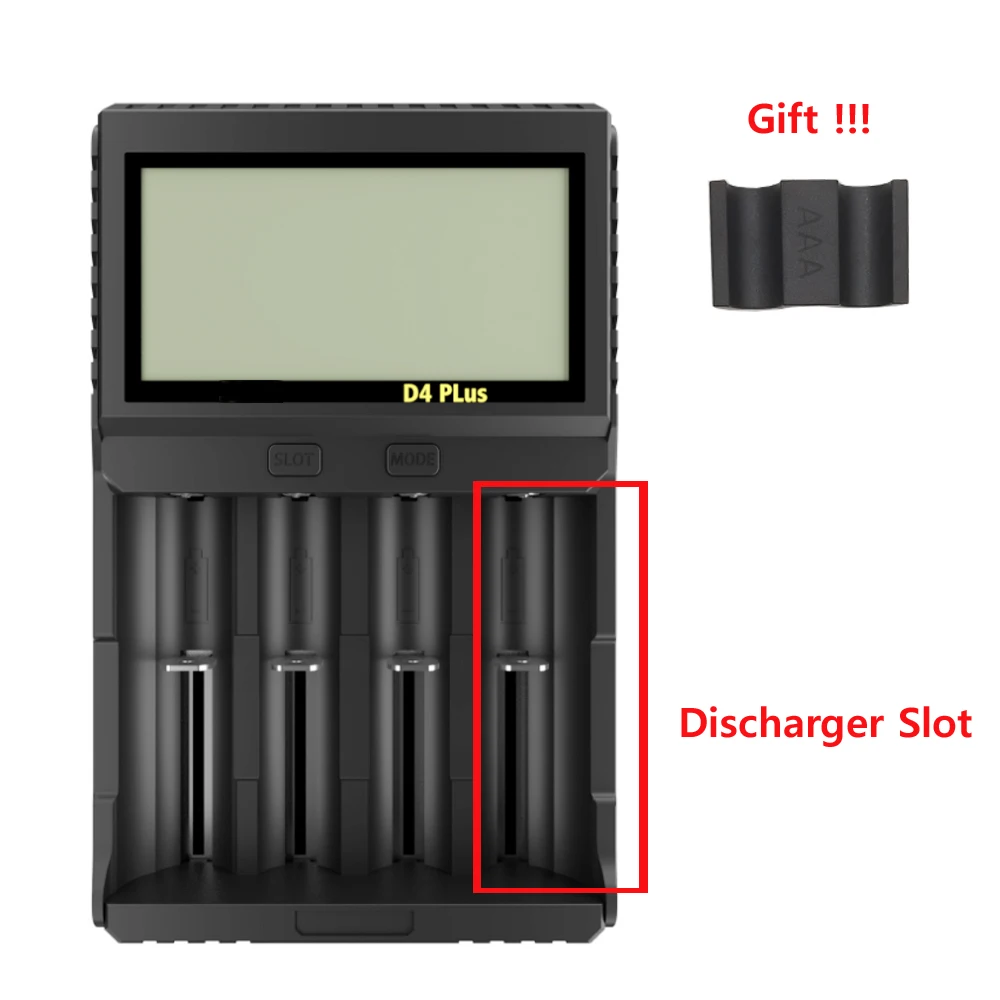 

Yakee D4 Plus LCD Smart Battery Charger for Li-ion IMR ICR LiFePO4 18650 14500 26650 21700 AAA AA Discharger Function VS C4 Plus