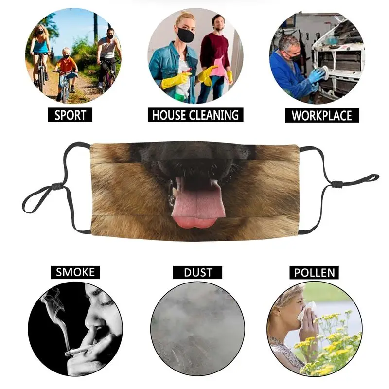 

German Shepherd Lover 3D Mask Anti Haze Dustproof Breathable Dog Face Mask Protection Cover Unisex Respirator Mouth Muffle