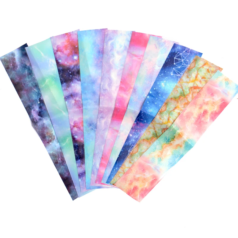 RBAN NAIL Holographic Starry Sky Nail Art Transfer Sticker Paper Galaxy Style Foil Stickers Decals Decoration Manicure | Красота и