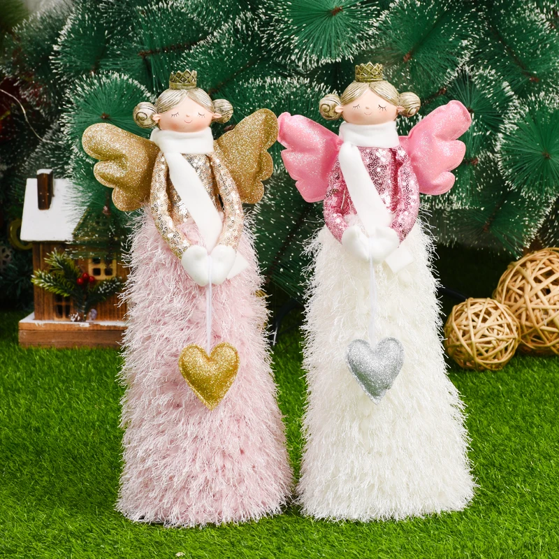 

Cute Girl Shaped Doll Christmas Decoration Gift Doll Christmas Tree Hanging Ornament Santa Claus New Year Xmas Home Decor