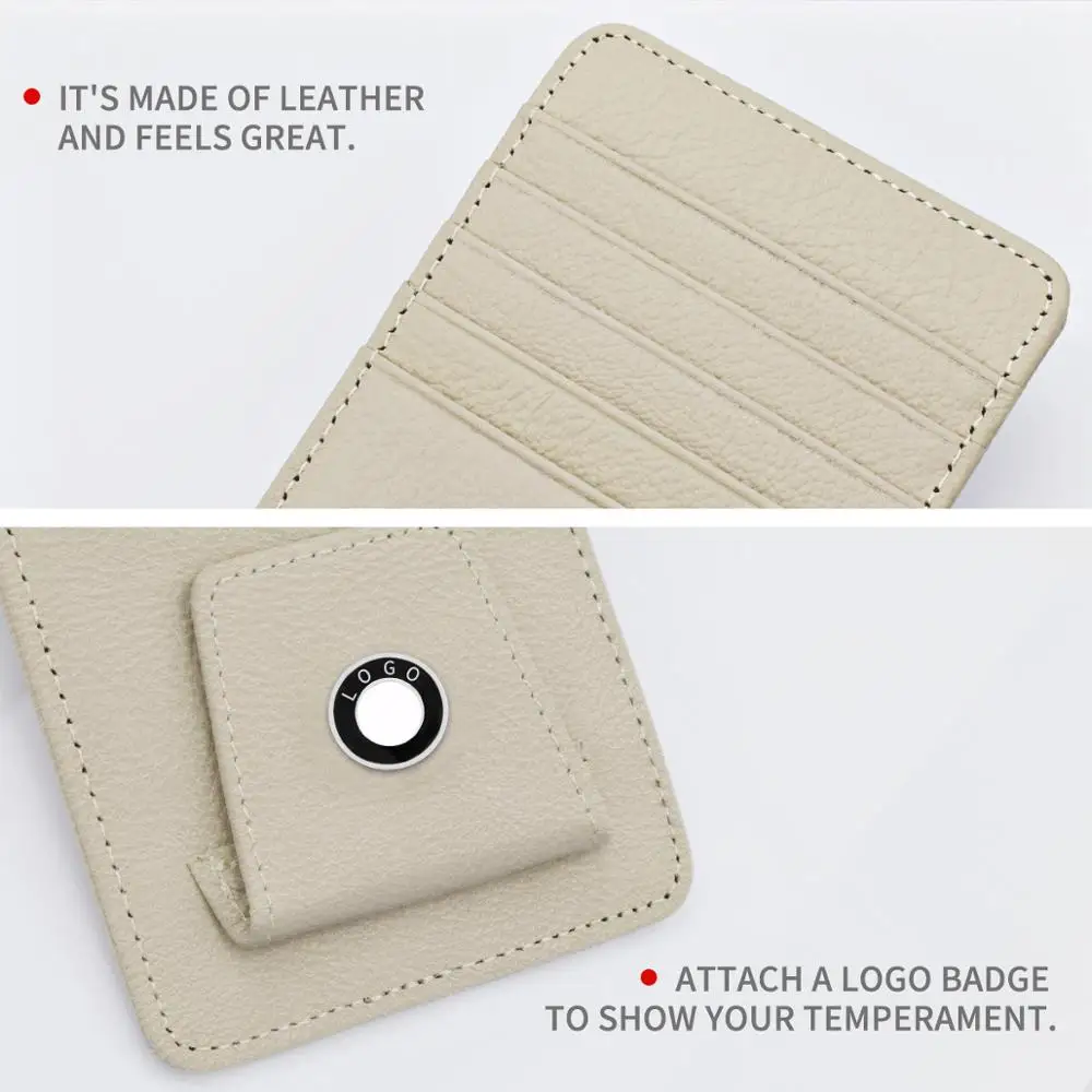 

For BMW logo Car Vehicle Sun Visor Sunglasses Eyeglasses Glasses Holder Clip Credit Card Package ID Storage Bag Black Beige