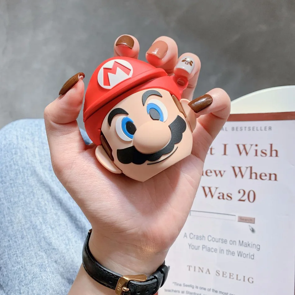 Red Moustache Для AirPods Pro Чехол 3D милый кот для разделывания свиньи, утки Kawaii аниме мультфильм чехол для наушников для AirPods 3 Мягкий защитный чехол с крючок карабина - Цвет: Red Moustache