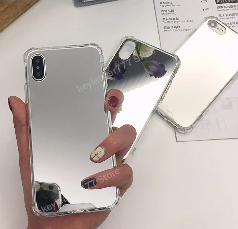 Ударопрочный чехол для телефона iPhone 11 Pro XS MAX XR 7 8 Plus X роскошный косметический зеркальный девчачий стеклянный ТПУ+ PC чехол для задней панели телефона