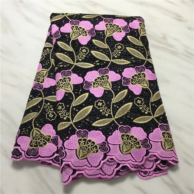 Дешевая африканская кружевная ткань 100% хлопок 2020 Высококачественный кружевной