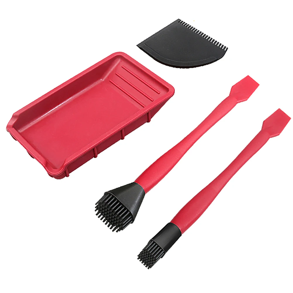 

4pcs Wood Glue Up Set Glue Applicator Tools Woodworking Glue Tools Kit Silicone Brushes With Applicator Squeegee Glue Tray