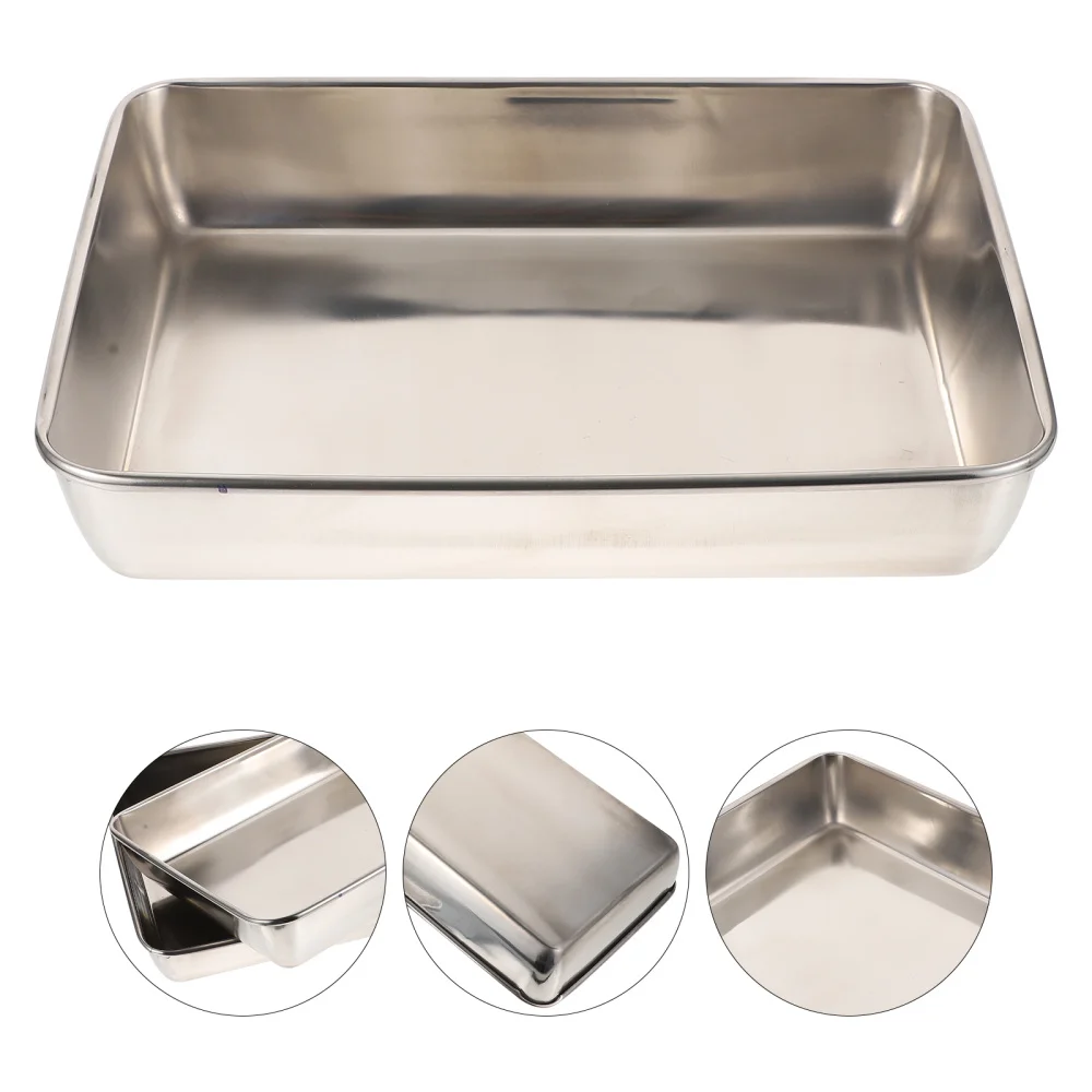 

2Pcs Multifunctional Stainless Steel Towel Trays Baking Plates (Silver)