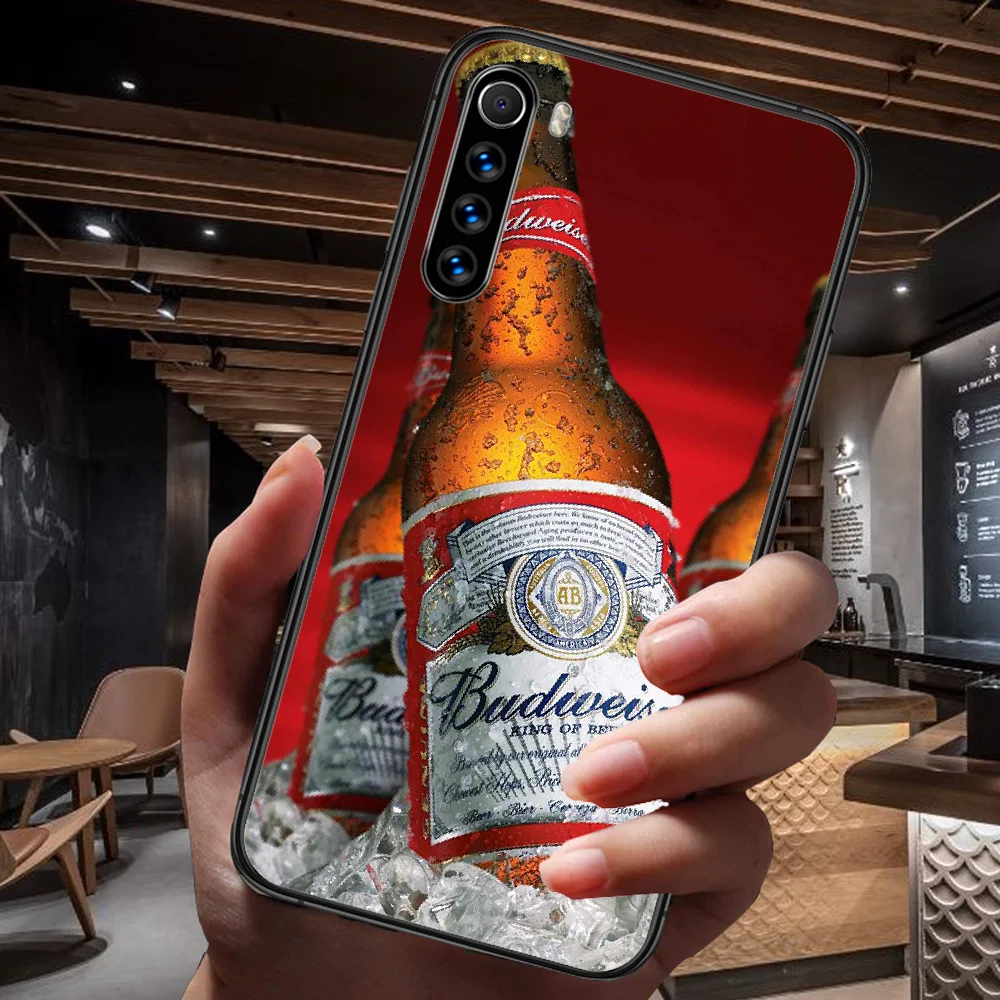 

Bud Beer Phone Case For Xiaomi Redmi Note 7 8 8T 9 9S 4X 7 7A 9A K30 Pro Ultra black Bumper Soft Waterproof Tpu Funda Painting