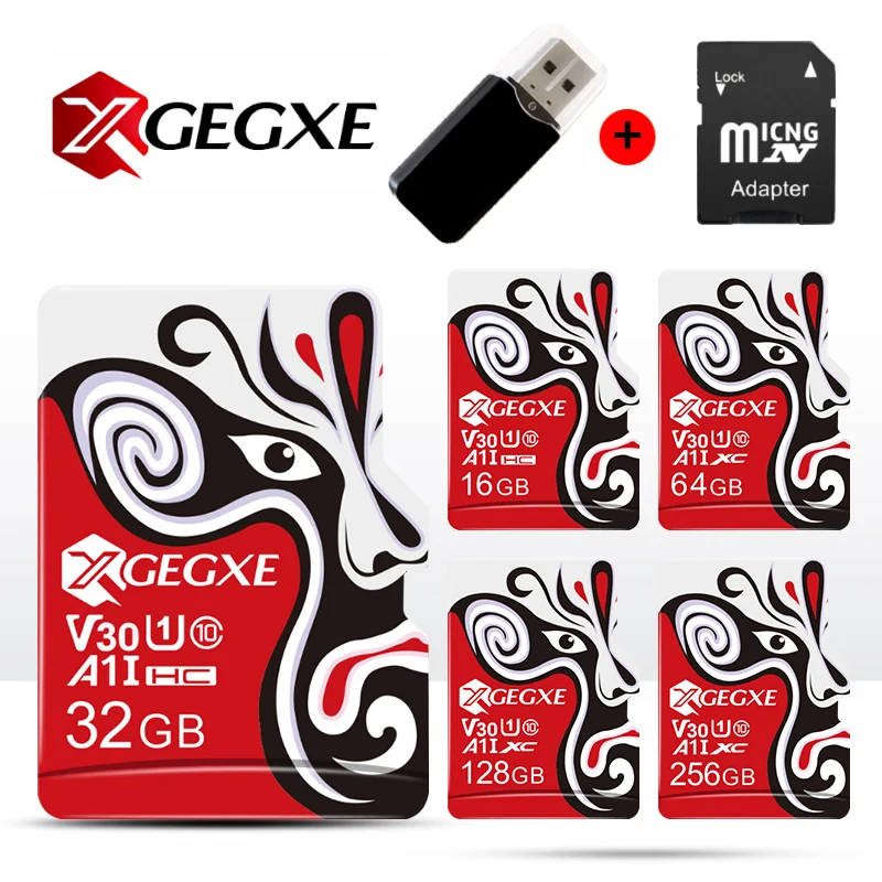 XGEGXE, бренд, Micro SD карта, 32 ГБ, класс 10, карта памяти, Китайская опера, microSD, 256 ГБ, 128 ГБ, 64 ГБ, 16 ГБ, TF карта памяти