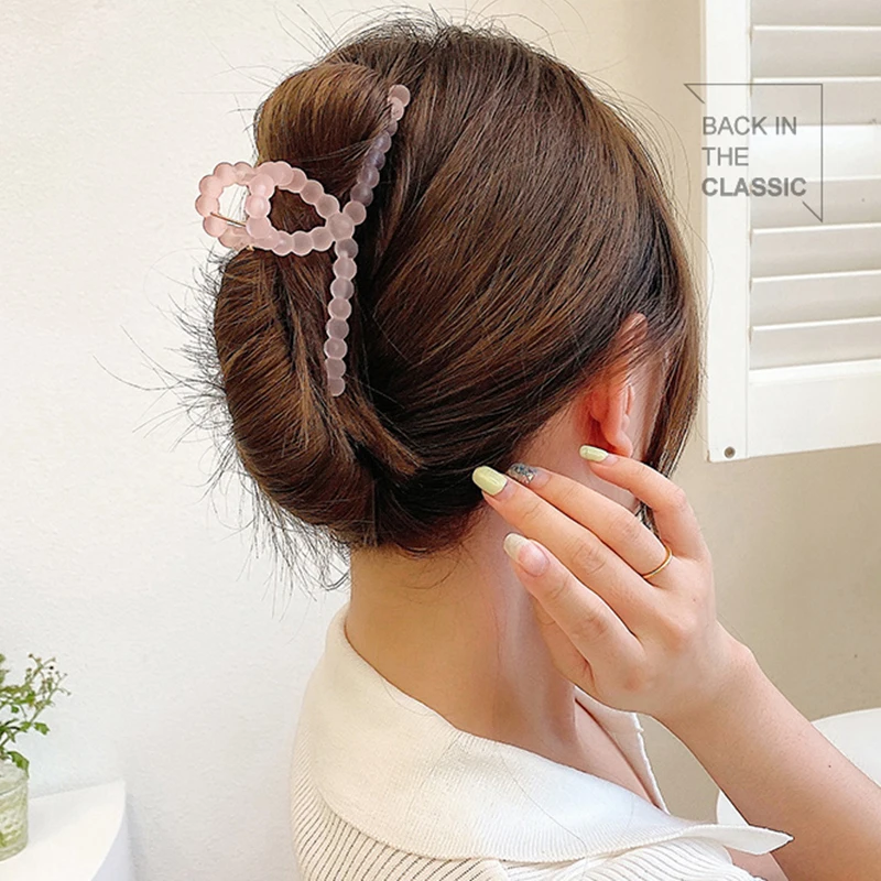 

Korean large transparent frosted hair clip fashion hair accessories hair claw frosted candy color clip hair accessories
