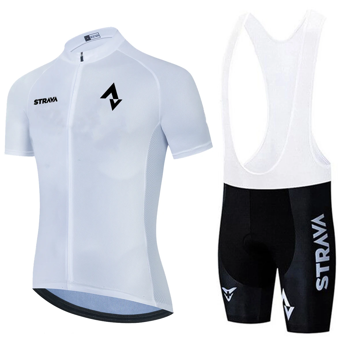 

2021 White Cycling Clothing Bike Jersey Ropa Mens Bicycle Summer Strava Cycling Jerseys 19D Gel Pad Bike Shorts cyclisme homme