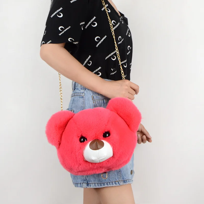 

Women Shoulder Bag Fashion Ladies Messenger Bags Youth Waterproof Handbag Round Simple Female plush Bag Black