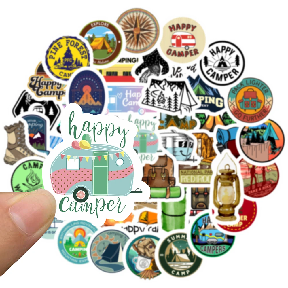 

50 PCS Camping Travel Stickers Wilderness Adventure Outdoor Landscape Waterproof Decal Sticker to DIY Suitcase Laptop Motor Car
