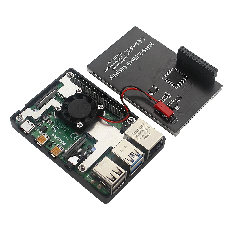 ЖК-дисплей Raspberry Pi 4 Model B 3 5 дюйма сенсорный экран 50FPS 480x320 с охлаждающим