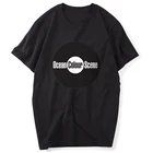 Черная хлопковая футболка для мужчин и женщин, топ с коротким рукавом в стиле 90-х, винтажная с виниловым графическим принтом, с рисунком океана, для пар