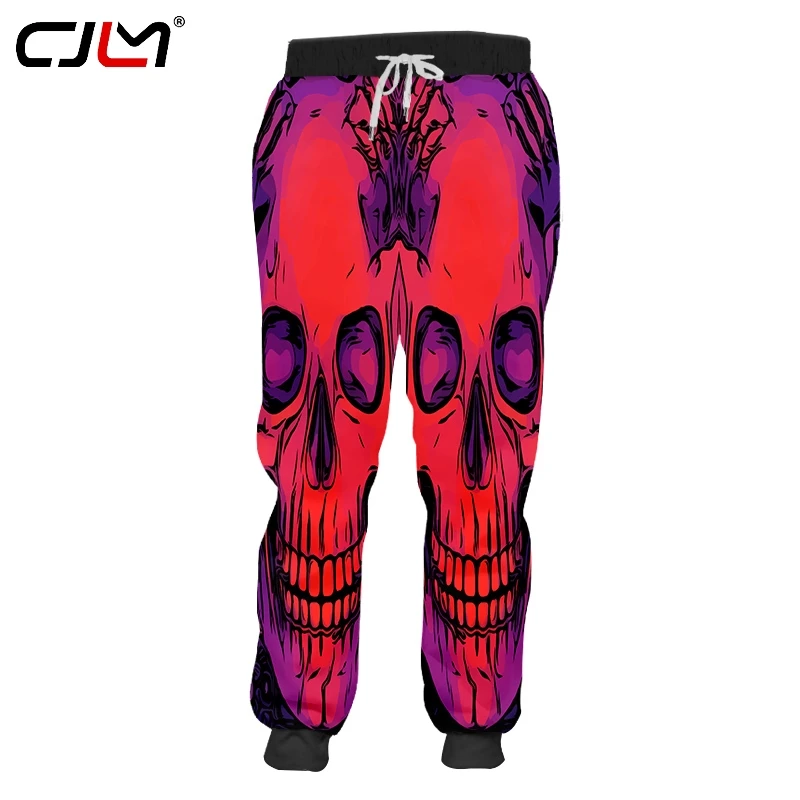 CJLM мужские новые штаны на Хэллоуин Модные свободные длинные 3D принты Забавный