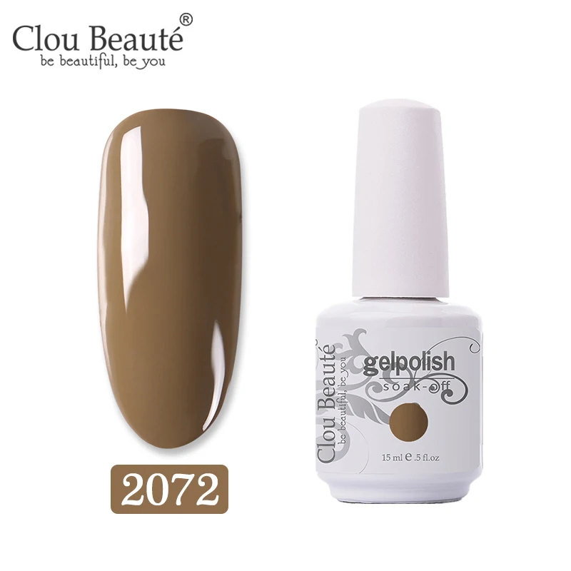 2072 Clou Beaute 15 мл телесный цвет серия Гель лак для ногтей дизайн ногтей строитель гель для полуперманентного лака - Цвет: 2072