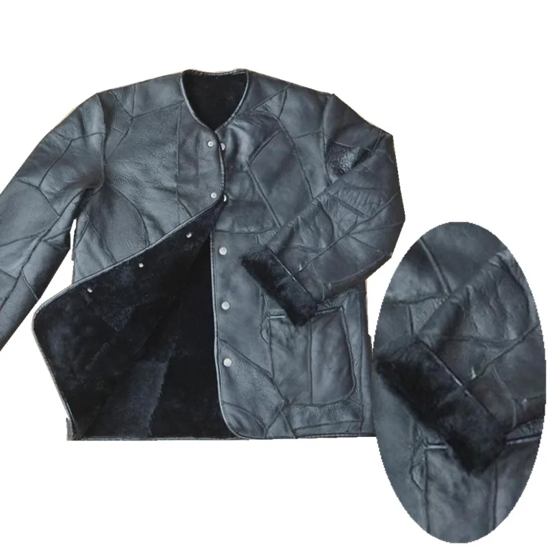 Мужское меховое пальто из овечьей шкуры HOO 2022 | Мужская одежда