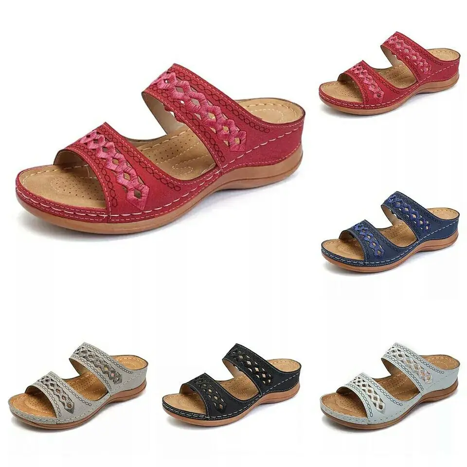 

Litthing Dropship Women's Summer Open Toe Comfy Sandals Super Soft Premium Orthopedic Low Heels Walking Sandals Corrector Cusion