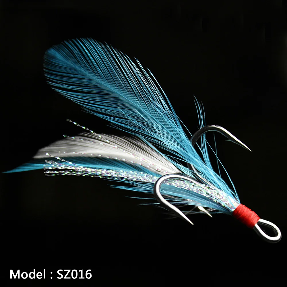 

Lot 20pcs Fish hook 2 4 6 8 10# Black Fishing Hooks with Feather Fly Fishing Tackle High Carbon Steel Barbed Sharp Hooks SZ016