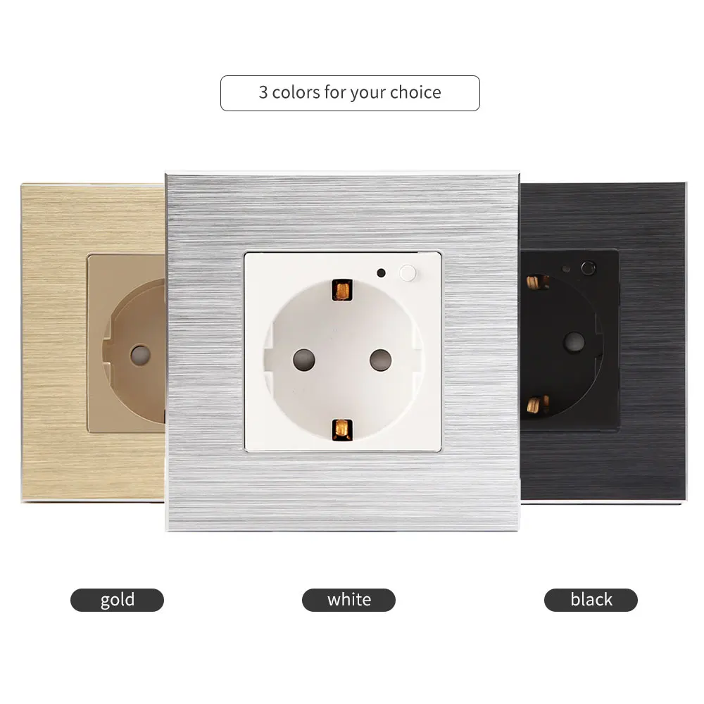 Настенная розетка с дистанционным управлением и поддержкой Wi Fi в алюминиевой