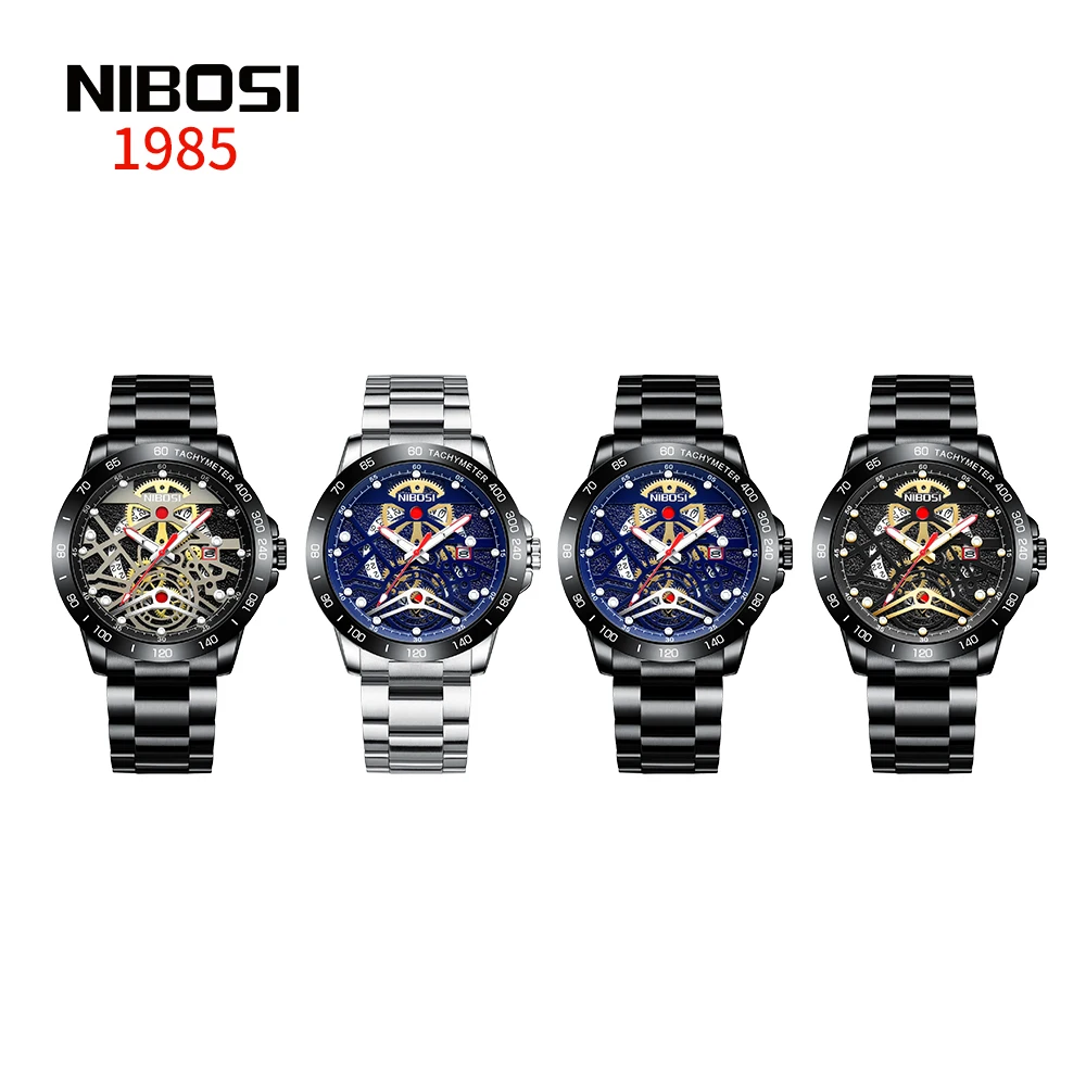 

NIBOSI Reloj Hombre Men Watches Sport Business Quartz Wristwatch Big Dial Luxury Clock Watch Mens Chronograph Relogio Masculino