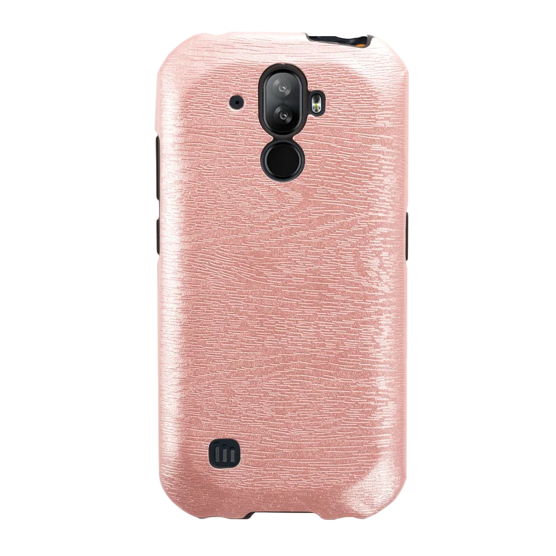 Rose gold Чехол для телефона из искусственной кожи с текстурой под дерево Для Doogee S40, Мягкий Силиконовый Чехол Для Doogee S40, защитный чехол для задней панели - Цвет: Rose gold