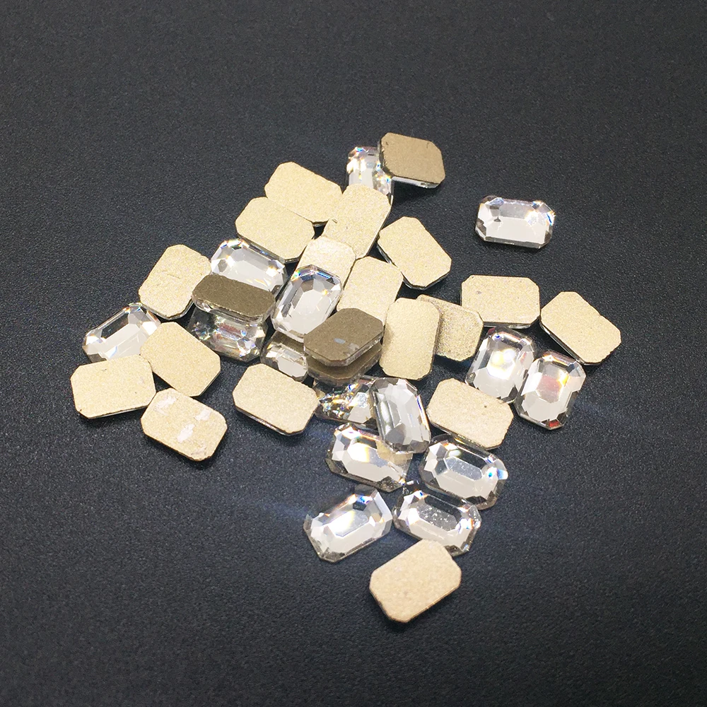 30 шт. Стразы для ногтей 4x6 мм прямоугольные алмазные линзы наклейки стеклянные