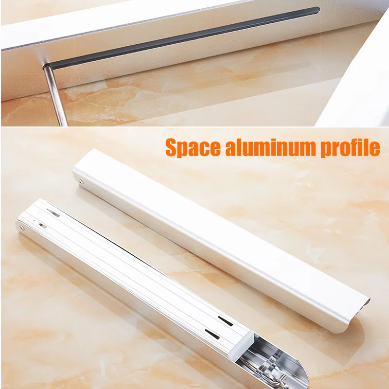 

Newly Folding Waterproof Stainless Clothes Hanger Foldable Multifunction Wall Mounted Clothes Rail DryingTowel Rack