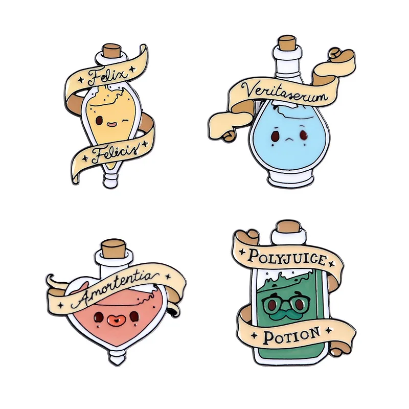 Cute Cartoon Magic Potion Alloy Brooch Bag Clothes Backpack Lapel Enamel Pin Badges Jewelry Gift For Friend Women Accessories
