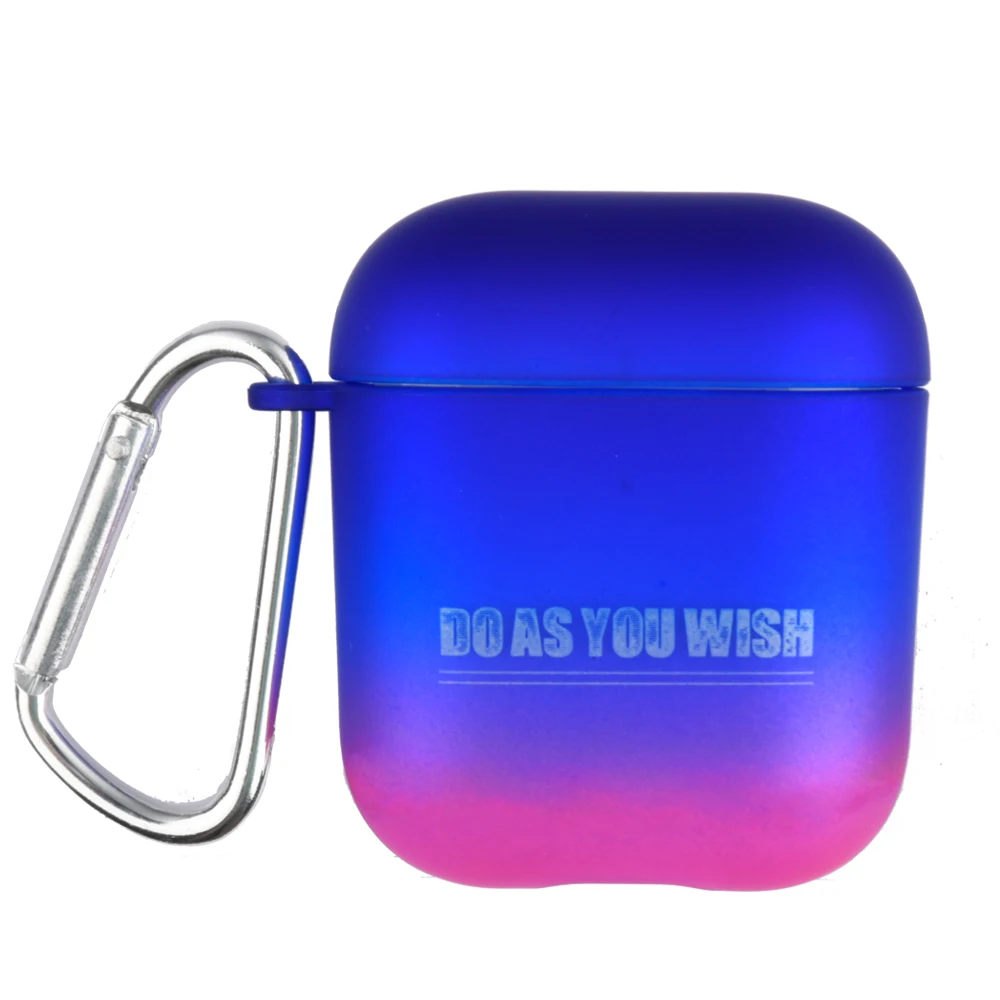 Уникальный градиентный защитный чехол для Airpods, чехол, беспроводной Bluetooth, чехол для наушников, для Airpods 2/1, аксессуары для Airpods - Цвет: Blue 1