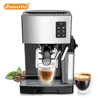 zhoutu espresso coffee maker cappuccino machine 19 bar fast heating system with powerful milk tankone touch brewing espresso