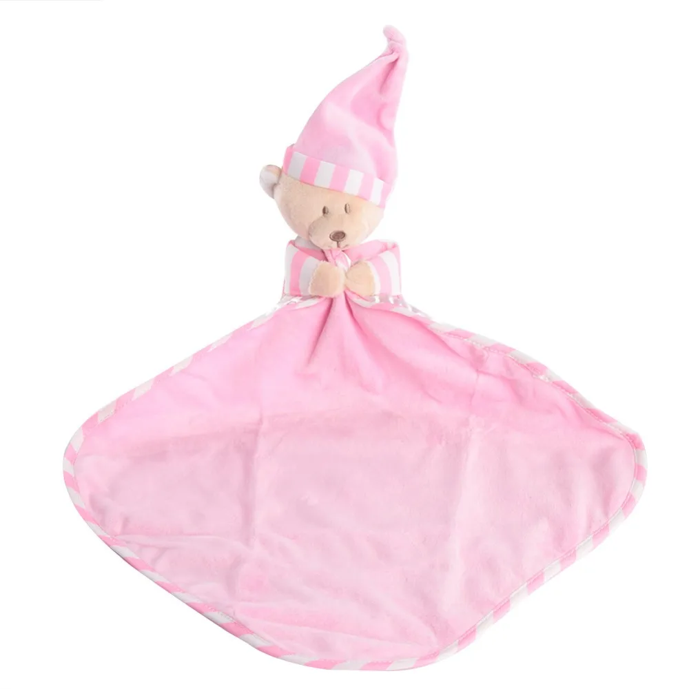 pink bear Детское успокаивающее полотенце для новорожденных, мягкое одеяло для младенцев, полотенце для сна, плюшевая игрушка в виде мультяшного животного - Цвет: pink bear