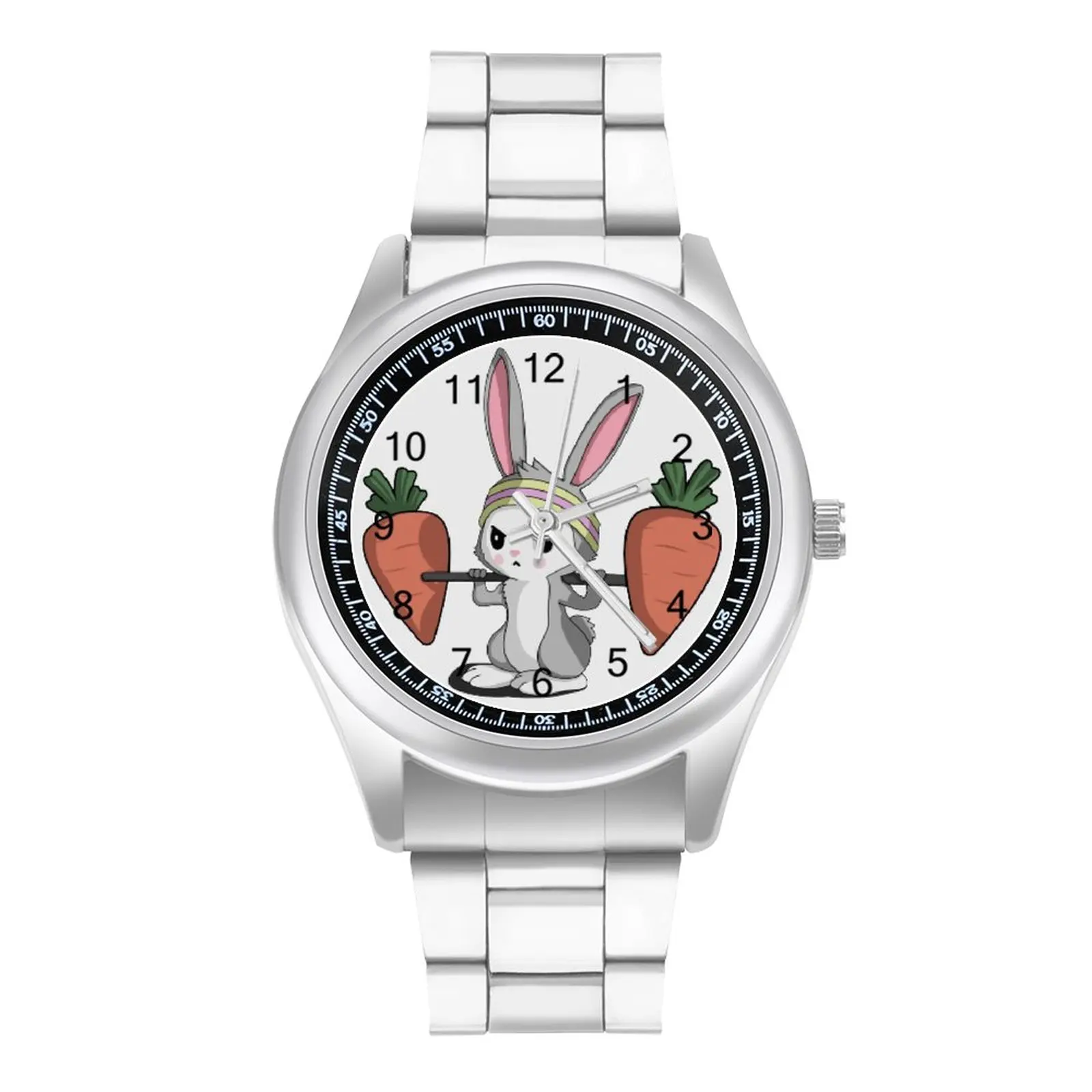 

Кварцевые часы Bunny, прочные наручные часы для рыбалки, стальные широкополосные наручные часы для мальчиков