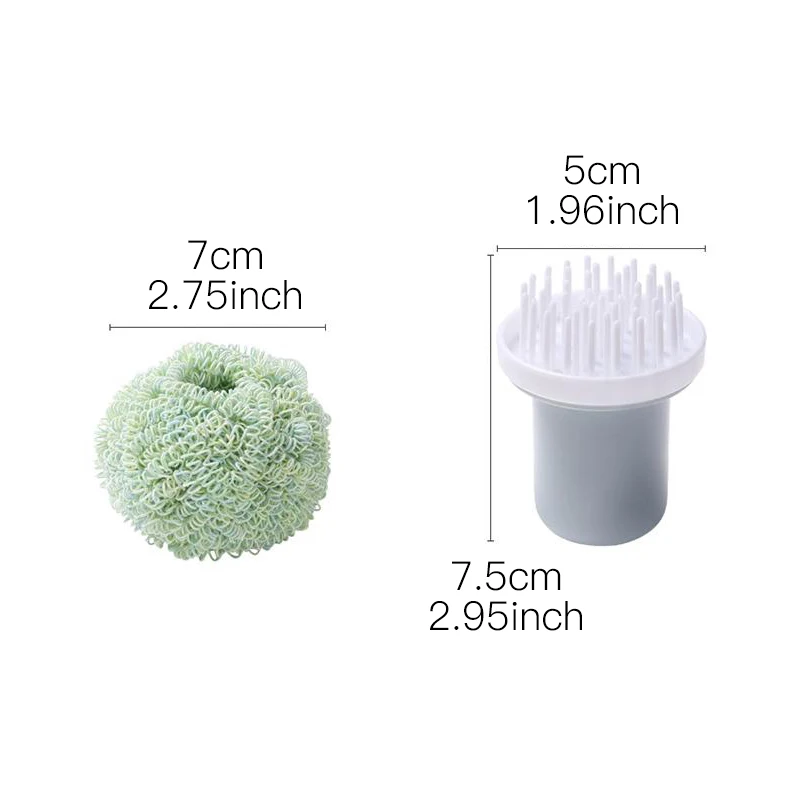 Kitchen Cleaning Brush Nanofiber Ball with Handle for Strong Decontamination Tools Random Color | Дом и сад