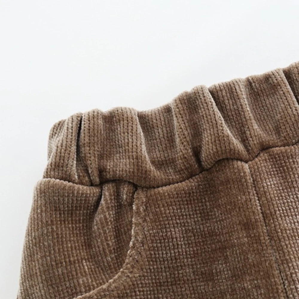 

Mudkingdom Boys Jogger Pants Solid Corduroy Cotton Autumn Elastic Waist Trousers