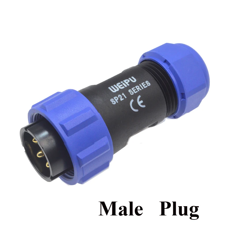 Male Plug Разъем Weipu SP21 2 3 4 5 7 9 12 Pin IP68 штекер кабеля Женский 2-отверстие фланец разъем SP2110/P* SP2113/S - Цвет: Male Plug