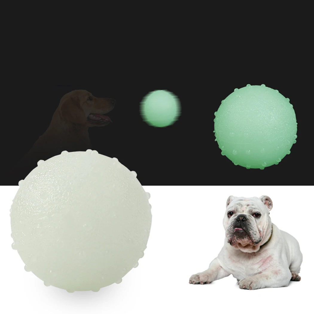 

Bite Resistant Funny Pet Ball Solid Glow In The Dark Flexible Pet Teething Toy Pet Chew Ball For Dog Pet Supplies High Quality