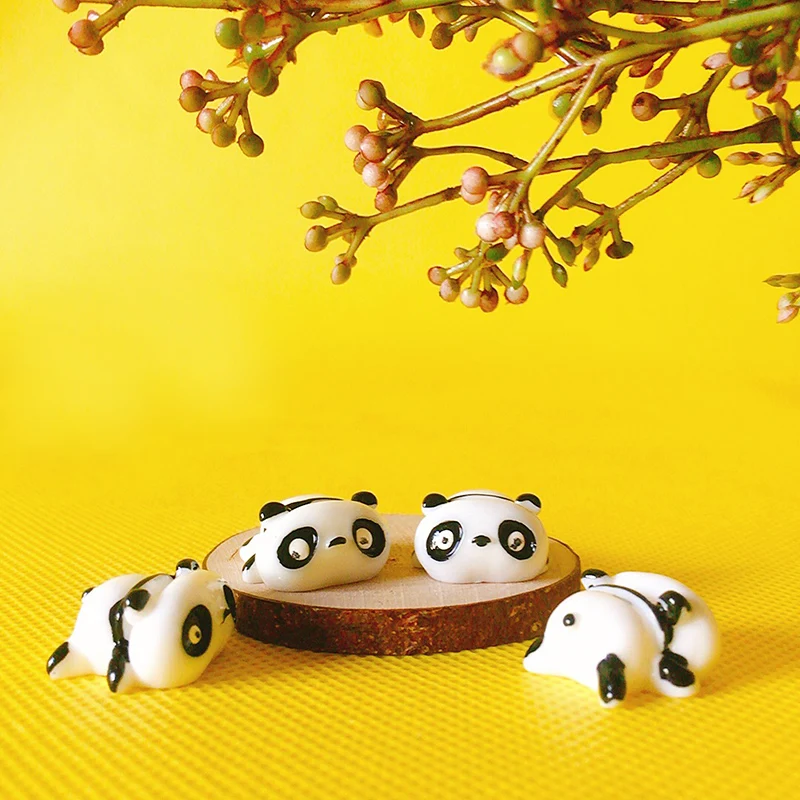 4Pcs/cute panda/miniatures/lovely cute figurine/fairy garden gnome/moss terrarium decor/crafts/bonsai/ DIY doll house/toy/model | Дом и сад