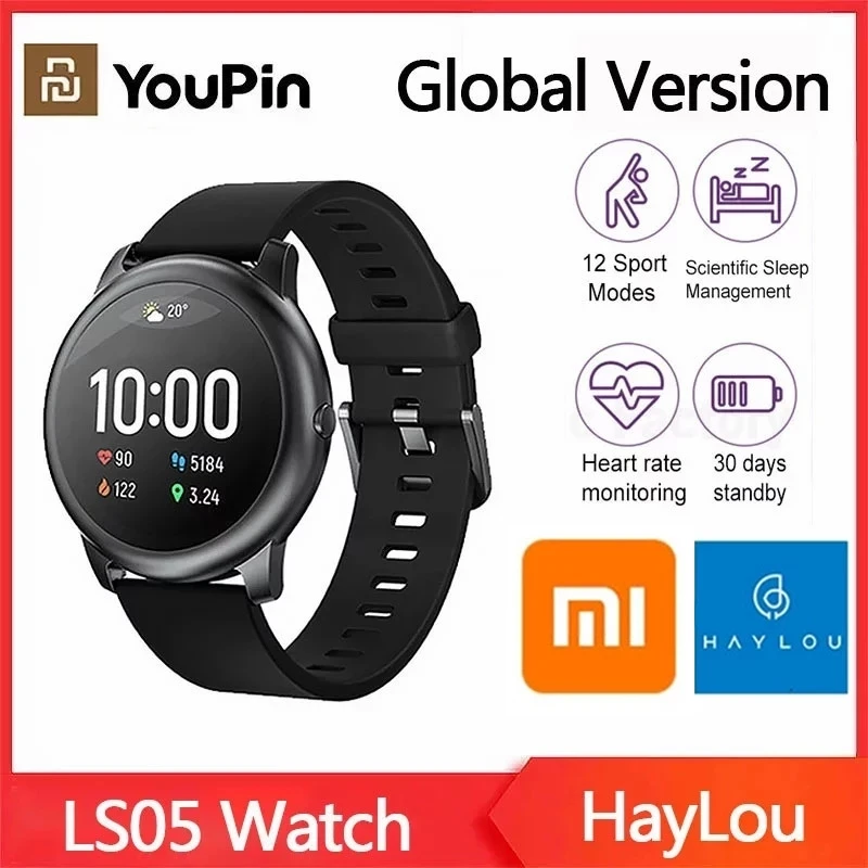 

Xiaomi YouPin Haylou Solar LS05 Smart Watch Sport Heart Rate Sleep Monitor IP68 Waterproof iOS Android Global Version Smartwatch