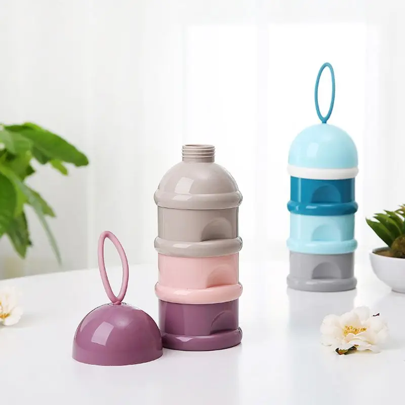 

J60B Portable Newborn Baby Feeding Milk Container Infant Kids Formula Milk Powder Three Grid Candy Snacks Supplies Boxes