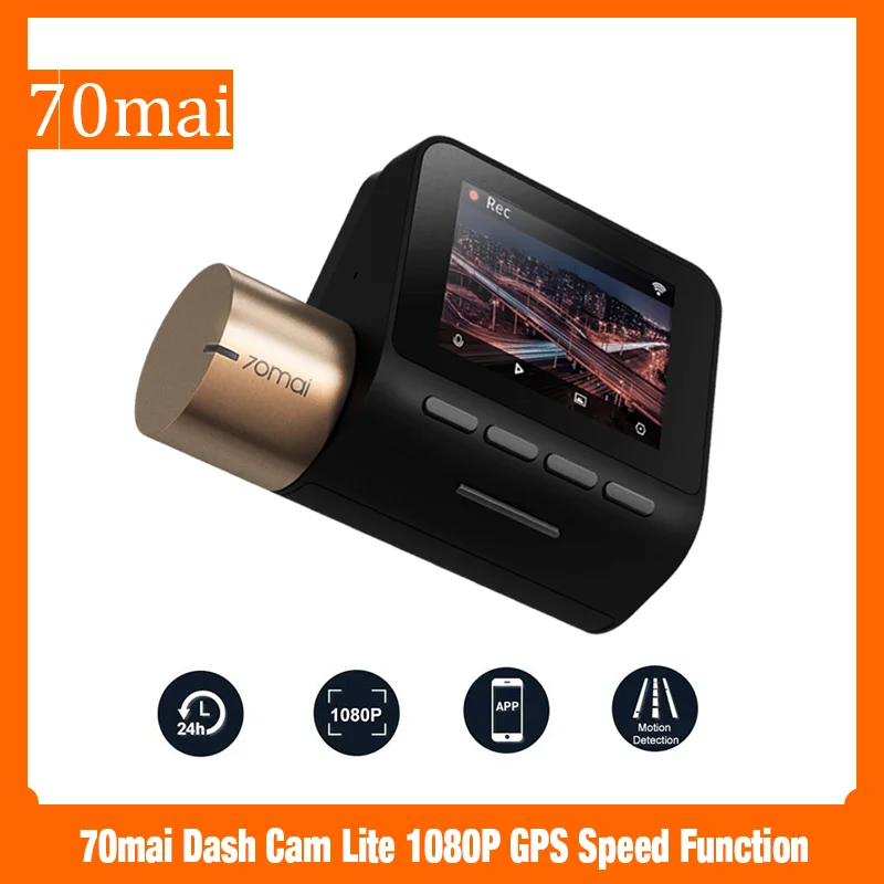 70mai Dash Cam Lite 1080P GPS Функция скорости 70 mai 24H Парковка Монитор 130FOV Ночного видения 70MAI