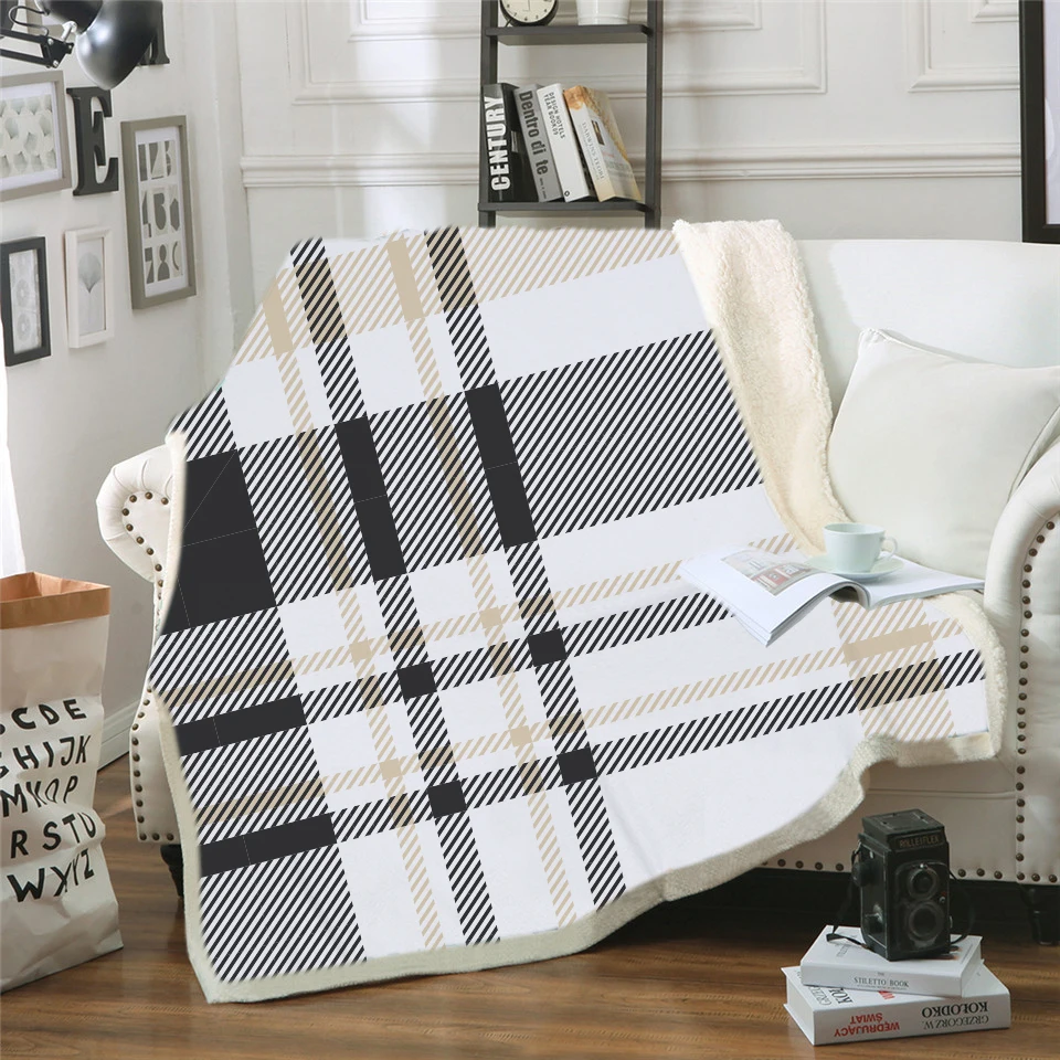 3D цифровая печать шотландский стиль Шерпа флис микрофибра Рождество плюшевые