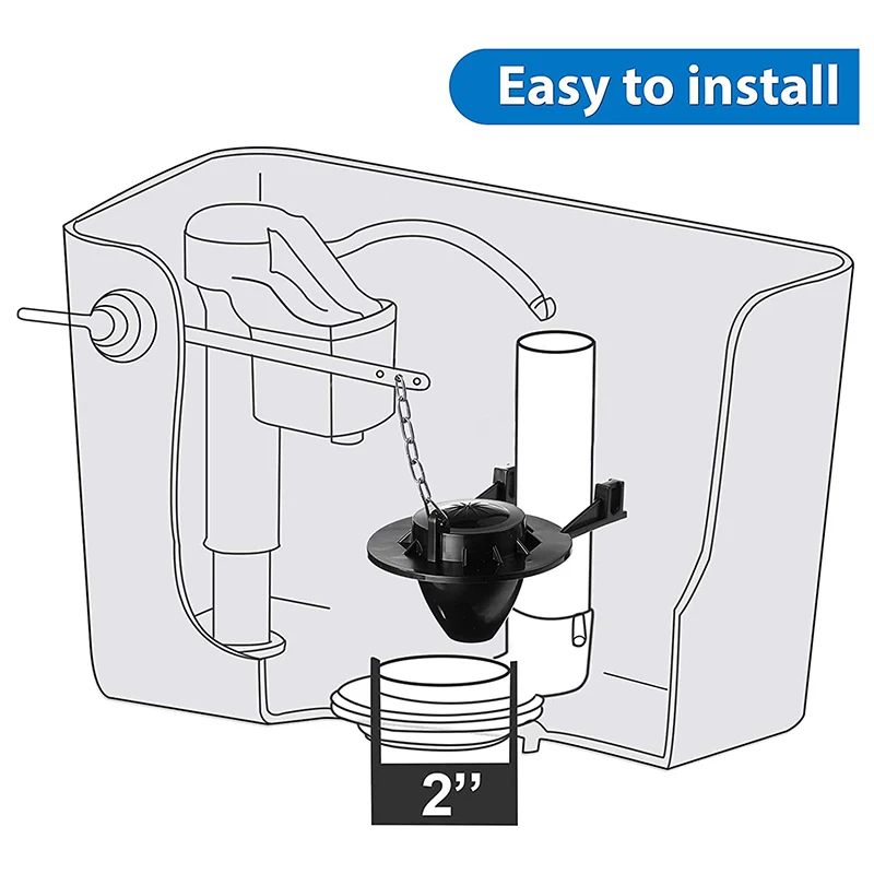 

2 Pieces Toilet Flapper Replacements 2 Inch Toilet Flapper Stopper Water Saving Flappers with 2 Pieces Toilet Chains